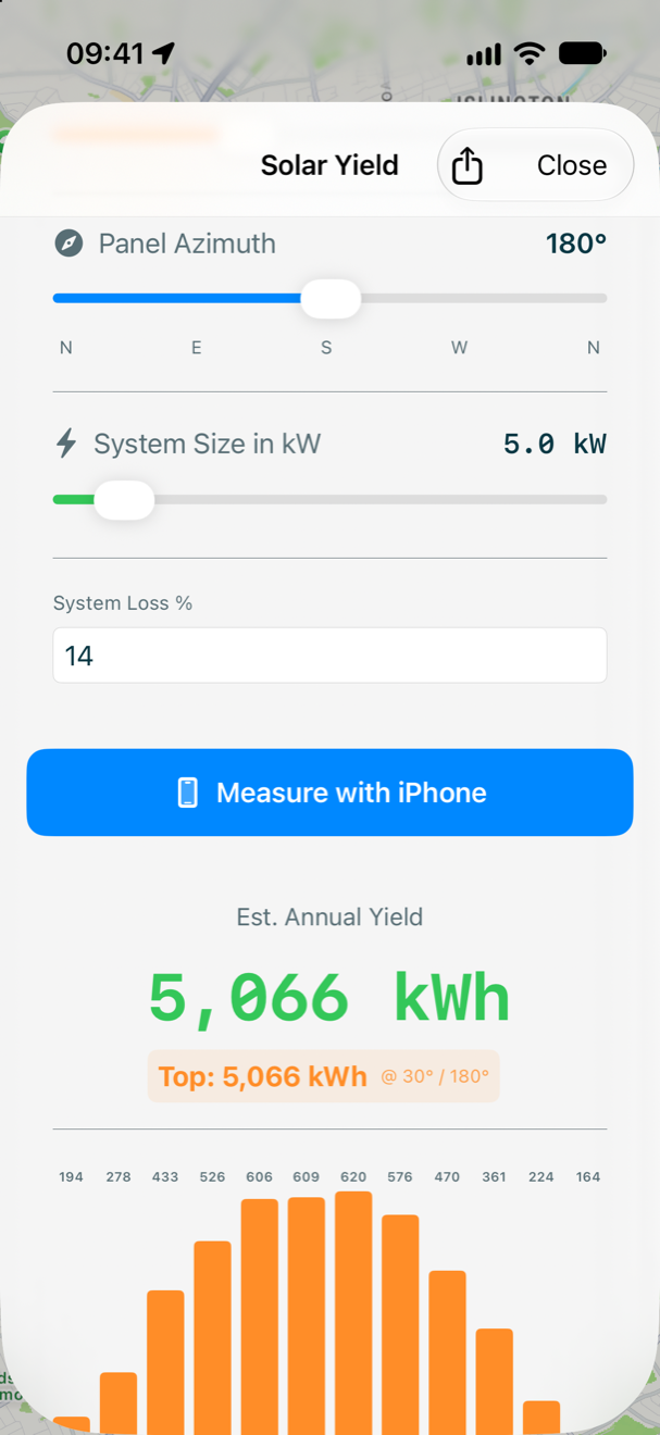 Solar yield calculator